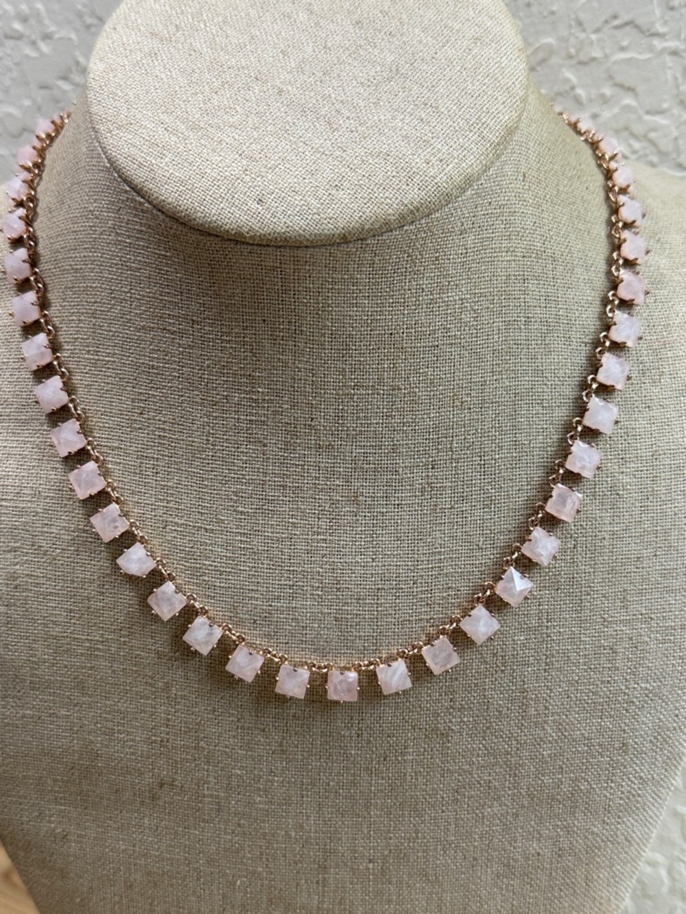 Vera Bradley Rose Pink Stone Station Necklace